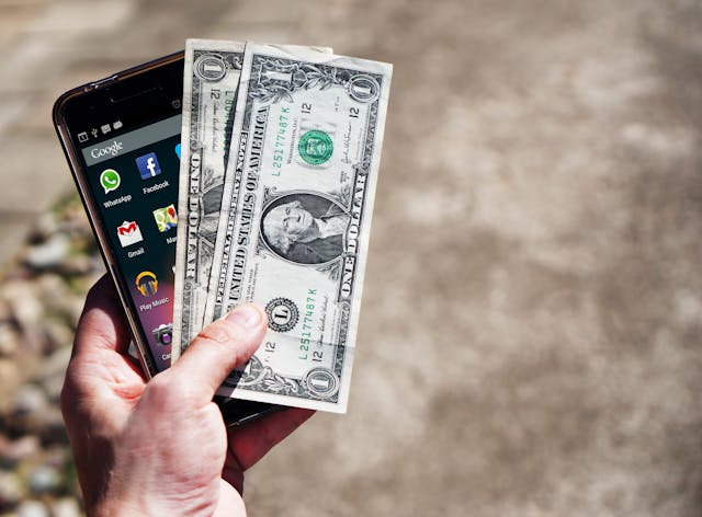 phone and money